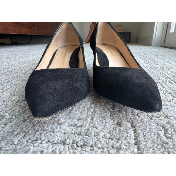 Marion Parke Toscana Black Suede leather Kitten Heel Pumps 38.5 US 8.5 Shoes - Picture 8 of 12